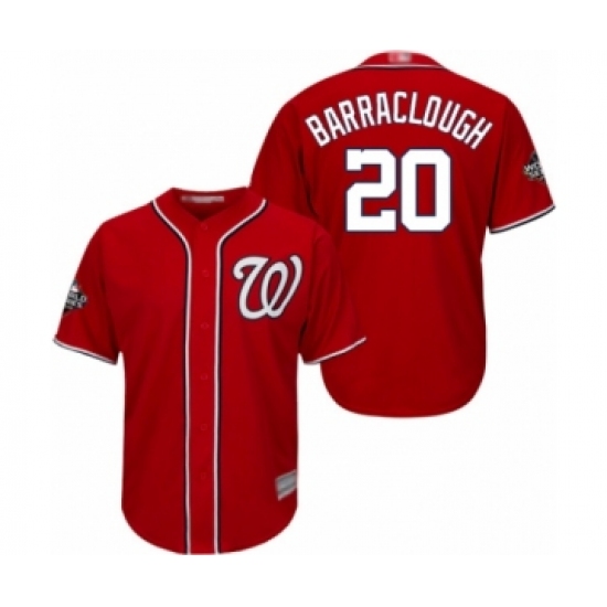 Youth Washington Nationals #20 Kyle Barraclough Authentic Red Alternate 1 Cool Base 2019 World Series Bound Baseball Jersey - Ujersey