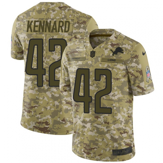 Men's Nike Detroit Lions #42 Devon Kennard Limited Camo 2018 Salute to Service NFL Jersey - Ujersey