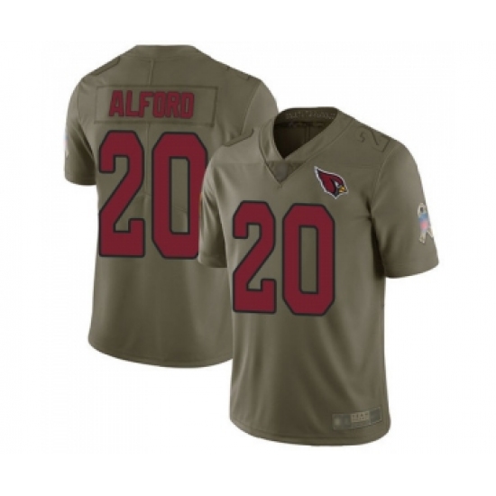 Men's Arizona Cardinals #20 Robert Alford Limited Olive 2017 Salute to Service Football Jersey - Ujersey