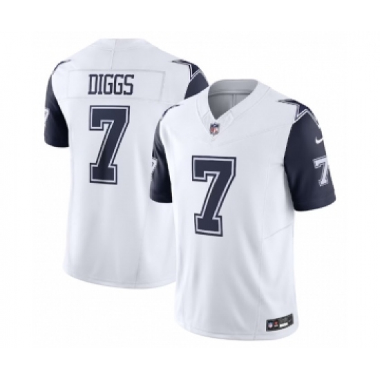 Men's Nike Dallas Cowboys #7 Trevon Diggs White 2023 F.U.S.E. Vapor Limited Stitched Football Jersey - Ujersey