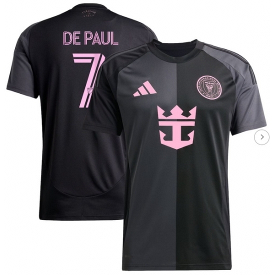 Men's Inter Miami CF Rodrigo De Paul adidas Black 2025 The Fortitude Kit Replica Player Jersey - Ujersey