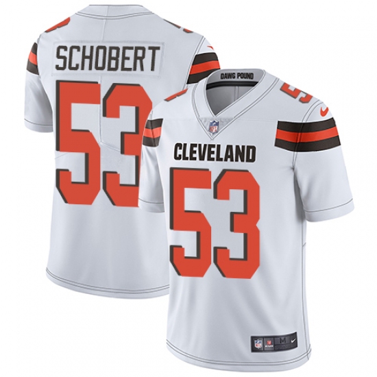 Men's Nike Cleveland Browns #53 Joe Schobert White Vapor Untouchable Limited Player NFL Jersey - Ujersey