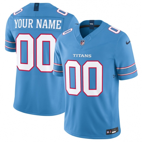 Men's Tennessee Titans Active Player Custom Light Blue 2026 F.U.S.E. Vapor Limited Stitched Football Jersey - Ujersey