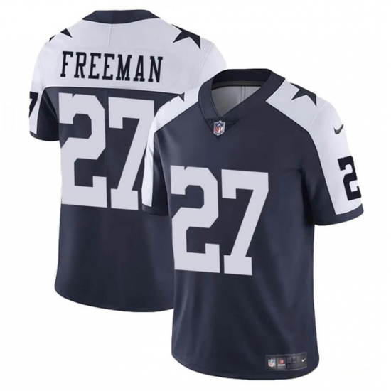 Men's Dallas Cowboys #27 Royce Freeman Navy White Thnaksgiving Vapor Untouchable Limited Stitched Football Jersey - Ujersey