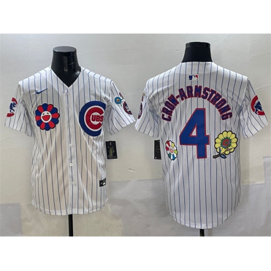 Men's Chicago Cubs #4 Pete Crow-Armstrong White 2025 Tokyo Series Limited Stitched Baseball Jersey - Ujersey