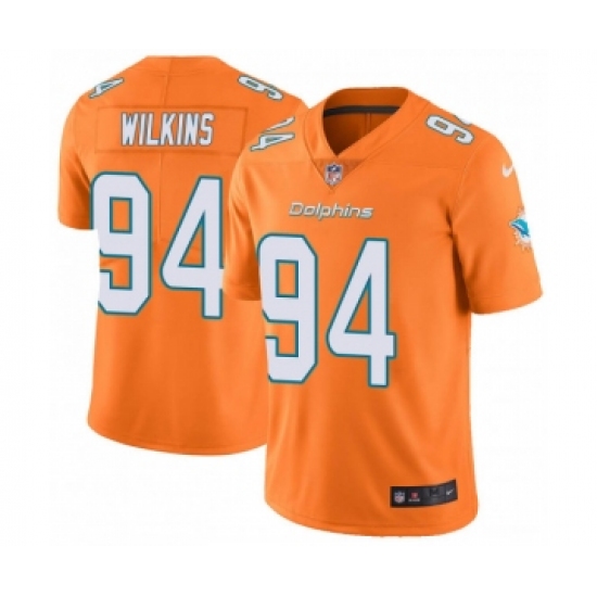 Men's Nike Miami Dolphins #94 Christian Wilkins limited Orange Vapor Untouchable Jersey - Ujersey