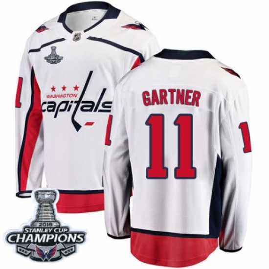 Youth Washington Capitals #11 Mike Gartner Fanatics Branded White Away Breakaway 2018 Stanley Cup Final Champions NHL Jersey - Ujersey