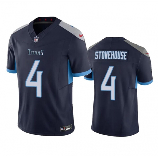 Men's Tennessee Titans #4 Ryan Stonehouse Navy 2023 F.U.S.E. Vapor Limited Football Stitched Jersey - Ujersey
