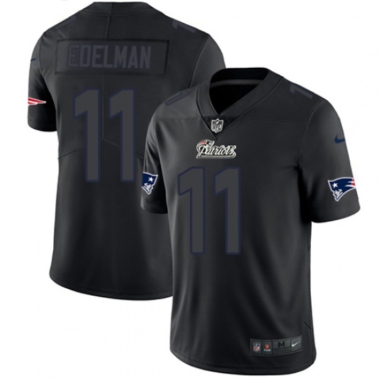 Men's Nike New England Patriots #11 Julian Edelman Limited Black Rush Impact NFL Jersey - Ujersey