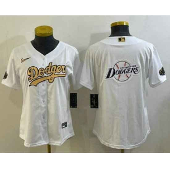 Women's Los Angeles Dodgers Big Logo White 2022 All Star Stitched Cool Base Nike Jersey - Ujersey