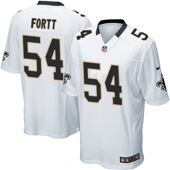 Men's Nike New Orleans Saints #54 Khairi Fortt Game White NFL Jersey - Ujersey