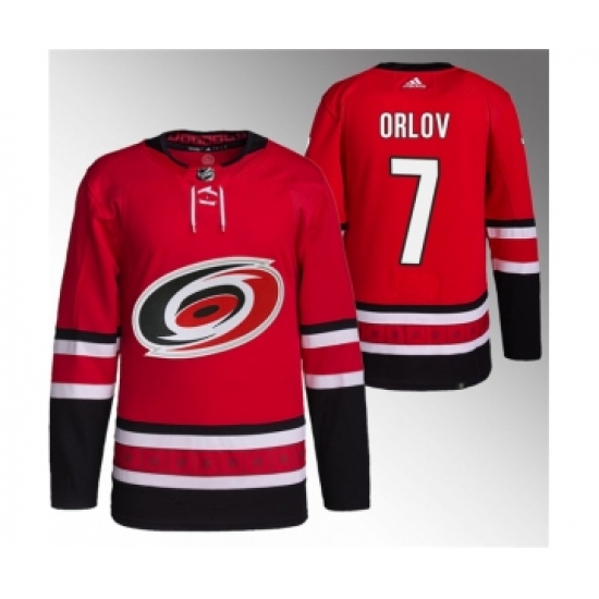 Men's Carolina Hurricanes #7 Dmitry Orlov Red Stitched Jersey - Ujersey