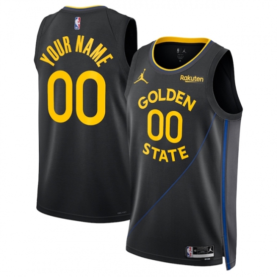 Men's Golden State Warriors Active Player Custom Black 2024-25 Statement Edition Stitched Basketball Jersey - Ujersey