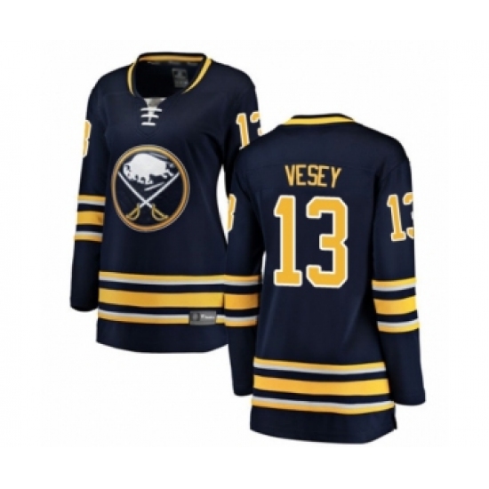 Women's Buffalo Sabres #13 Jimmy Vesey Fanatics Branded Navy Blue Home Breakaway Hockey Jersey - Ujersey