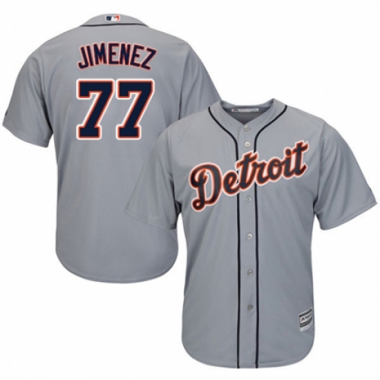 Men's Majestic Detroit Tigers #77 Joe Jimenez Replica Grey Road Cool Base MLB Jersey - Ujersey