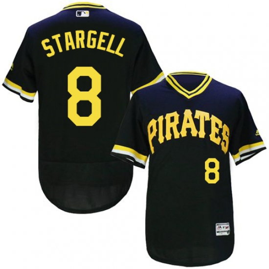 Men's Majestic Pittsburgh Pirates #8 Willie Stargell Black Flexbase Authentic Collection Cooperstown MLB Jersey - Ujersey