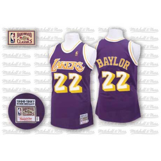 Men's Mitchell and Ness Los Angeles Lakers #22 Elgin Baylor Swingman Purple Throwback NBA Jersey - Ujersey