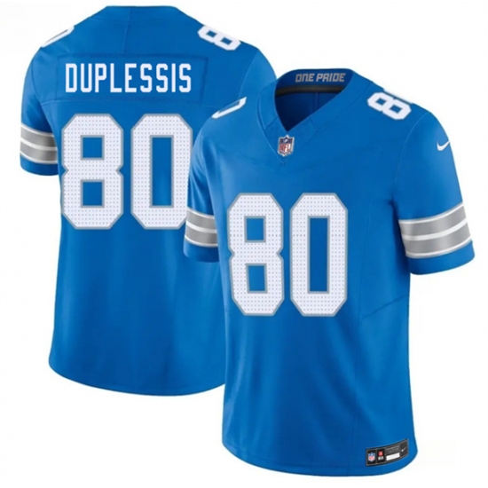 Men's Detroit Lions #80 Kyre Duplessis Blue 2026 F.U.S.E. Vapor Limited Football Stitched Jersey - Ujersey