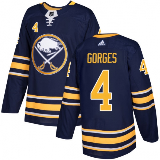 Youth Adidas Buffalo Sabres #4 Josh Gorges Premier Navy Blue Home NHL Jersey - Ujersey