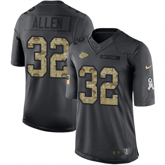 Youth Nike Kansas City Chiefs #32 Marcus Allen Limited Black 2016 Salute to Service NFL Jersey - Ujersey