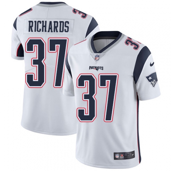 Youth Nike New England Patriots #37 Jordan Richards White Vapor Untouchable Limited Player NFL Jersey - Ujersey