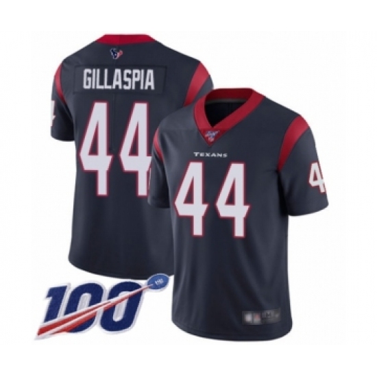 Men's Houston Texans #44 Cullen Gillaspia Navy Blue Team Color Vapor Untouchable Limited Player 100th Season Football Jersey - Ujersey