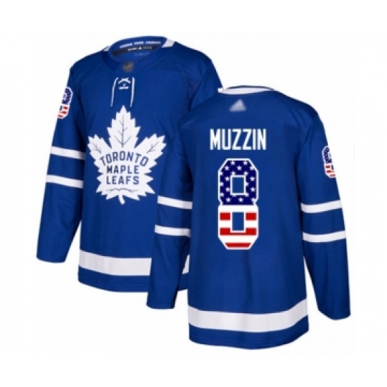 Men's Toronto Maple Leafs #8 Jake Muzzin Authentic Royal Blue USA Flag Fashion Hockey Jersey - Ujersey