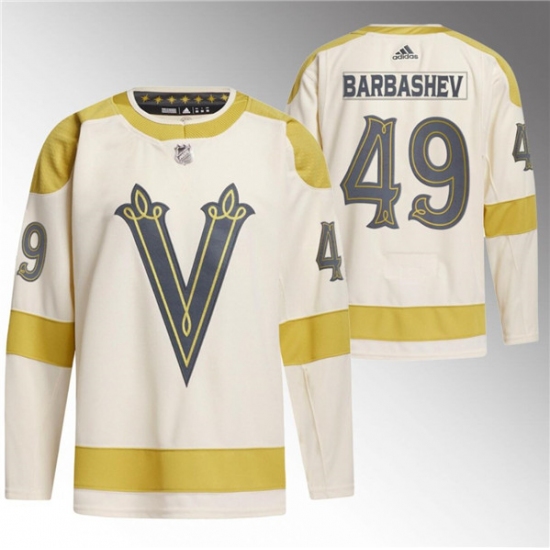 Men's Vegas Golden Knights #49 Ivan Barbashev Cream 2024 Winter Classic Breakaway Stitched Jersey - Ujersey