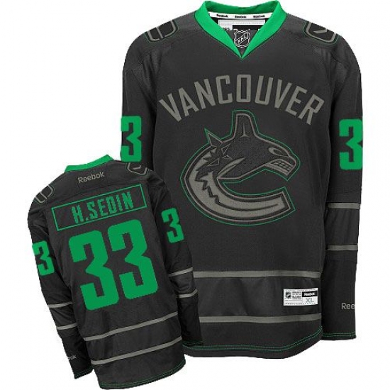 Men's Reebok Vancouver Canucks #33 Henrik Sedin Authentic Black Ice NHL Jersey - Ujersey