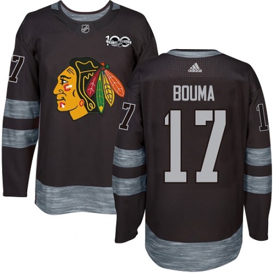 Men's Adidas Chicago Blackhawks #17 Lance Bouma Authentic Black 1917-2017 100th Anniversary NHL Jersey - Ujersey