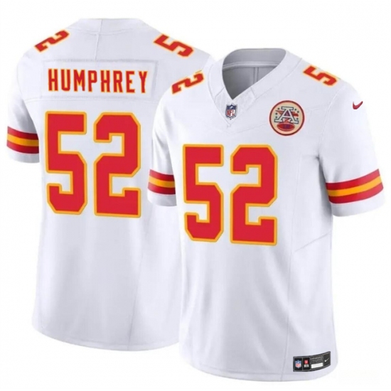 Men's Kansas City Chiefs #52 Creed Humphrey White 2024 F.U.S.E Vapor Untouchable Limited Stitched Football Jersey - Ujersey