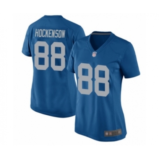 Women's Detroit Lions #88 T.J. Hockenson Game Blue Alternate Football Jersey - Ujersey