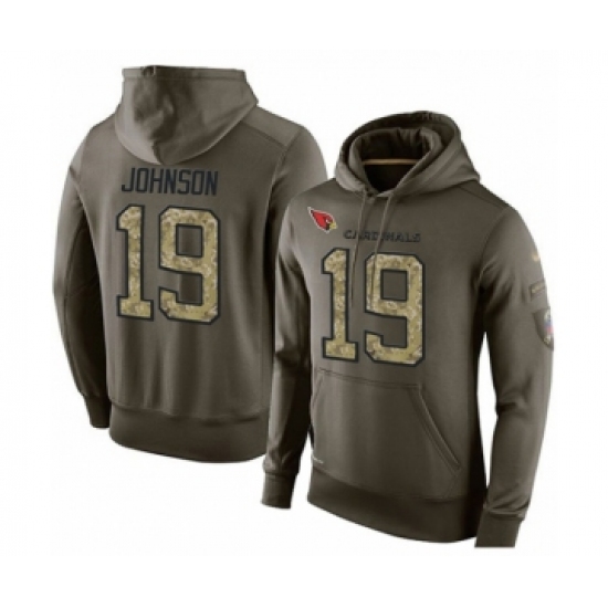 Football Arizona Cardinals #19 KeeSean Johnson Green Salute To Service Men's Pullover Hoodie - Ujersey