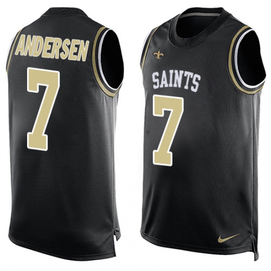 Men's Nike New Orleans Saints #7 Morten Andersen Limited Black Player Name & Number Tank Top NFL Jersey - Ujersey