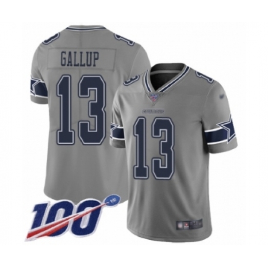 Youth Dallas Cowboys #13 Michael Gallup Limited Gray Inverted Legend 100th Season Football Jersey - Ujersey