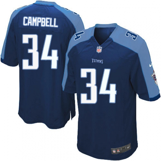 Men's Nike Tennessee Titans #34 Earl Campbell Game Navy Blue Alternate NFL Jersey - Ujersey