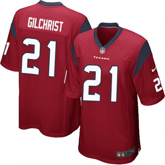 Men's Nike Houston Texans #21 Marcus Gilchrist Game Red Alternate NFL Jersey - Ujersey