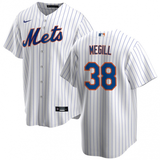 Men's New York Mets #38 Tylor Megill White Cool Base Stitched Baseball Jersey - Ujersey