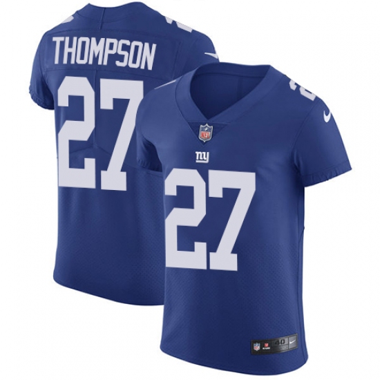 Men's Nike New York Giants #27 Darian Thompson Elite Royal Blue Team Color NFL Jersey - Ujersey