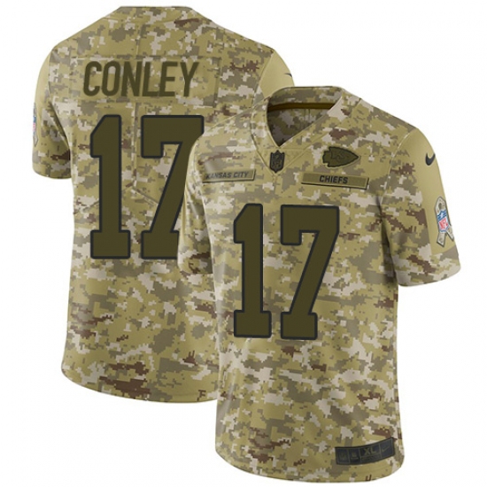 Youth Nike Kansas City Chiefs #17 Chris Conley Limited Camo 2018 Salute to Service NFL Jersey - Ujersey