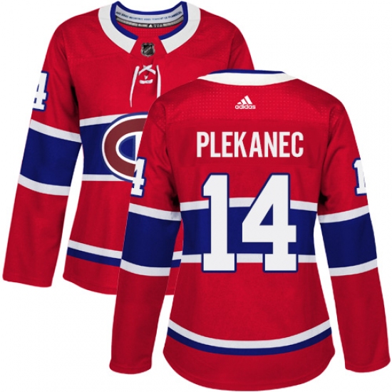Women's Adidas Montreal Canadiens #14 Tomas Plekanec Premier Red Home NHL Jersey - Ujersey