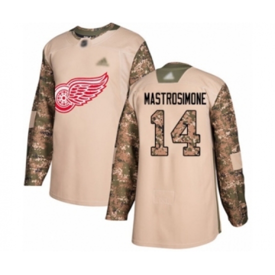 Youth Detroit Red Wings #14 Robert Mastrosimone Authentic Camo Veterans Day Practice Hockey Jersey - Ujersey