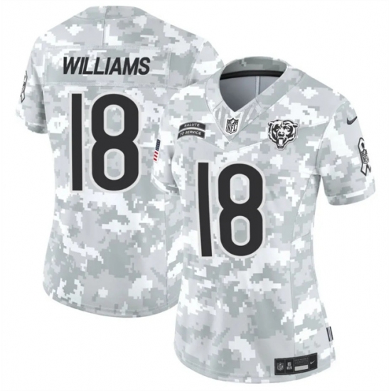 Women's Chicago Bears #18 Caleb Williams 2024 F.U.S.E Arctic Camo Salute To Service Limited Stitched Football Jersey(Run Small) - Ujersey