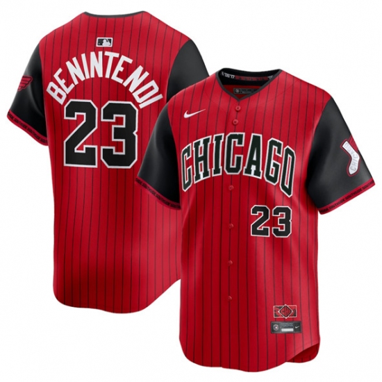Men's Chicago White Sox #23 Andrew Benintendi Red Black 2025 City Connect Limited Stitched Baseball Jersey - Ujersey