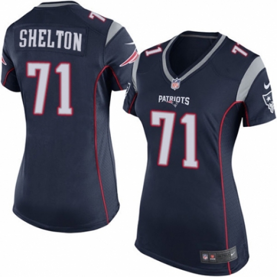 Women's Nike New England Patriots #71 Danny Shelton Game Navy Blue Team Color NFL Jersey - Ujersey