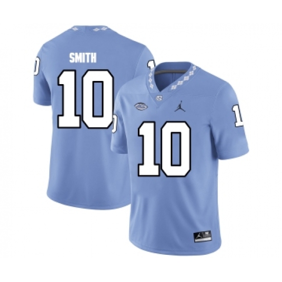 North Carolina Tar Heels 10 Jonathan Smith Blue College Football Jersey - Ujersey