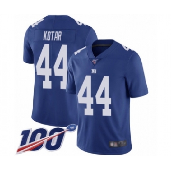 Men's New York Giants #44 Doug Kotar Royal Blue Team Color Vapor Untouchable Limited Player 100th Season Football Jersey - Ujersey