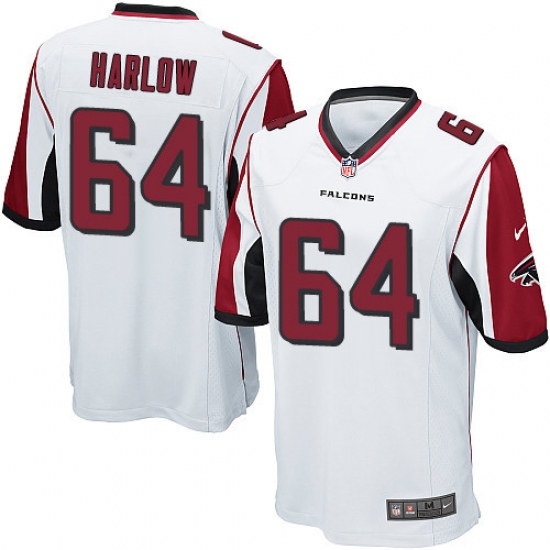 Men's Nike Atlanta Falcons #64 Sean Harlow Game White NFL Jersey - Ujersey