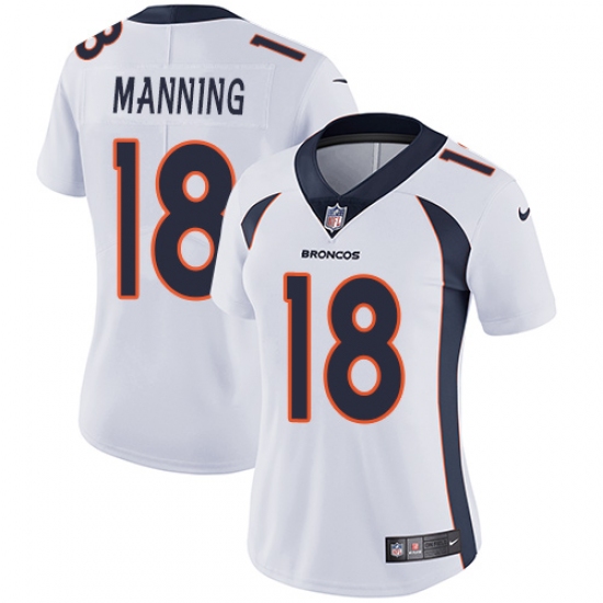 Women's Nike Denver Broncos #18 Peyton Manning Elite White NFL Jersey - Ujersey