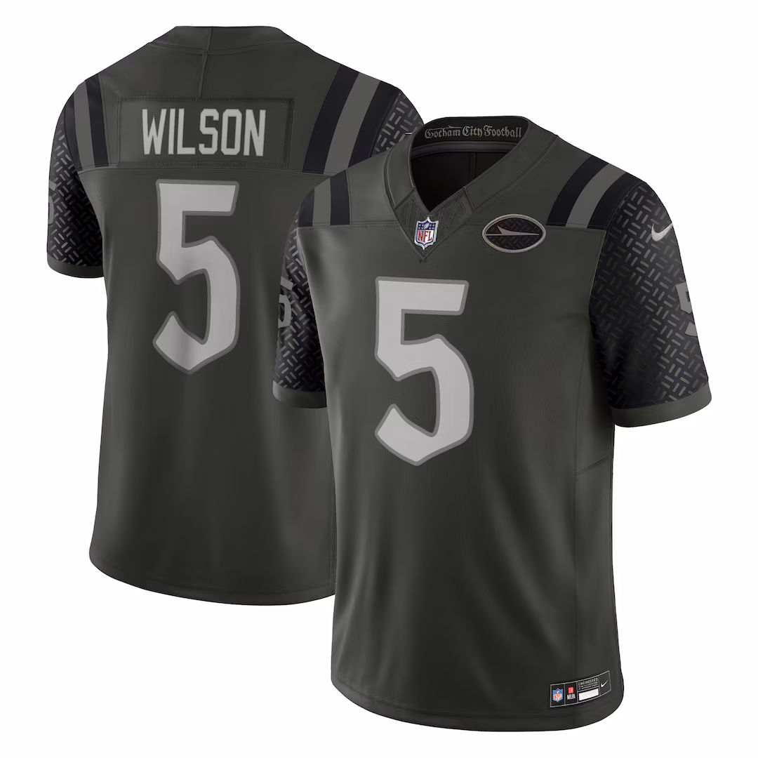 Men's New York Jets Garrett Wilson Nike Gotham Green 2025 Rivalries Collection Stitched Limited Jersey